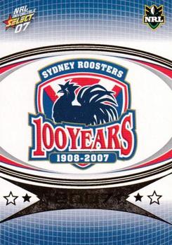 2007 Select NRL Invincible #160 Sydney Roosters Logo Front